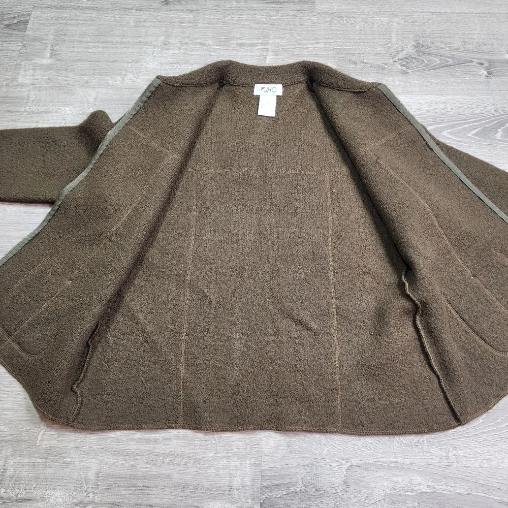 VINTAGE JH COLLECTIBLES Wool Green Zip Up Coat Jacket Large - Picture 11 of 16